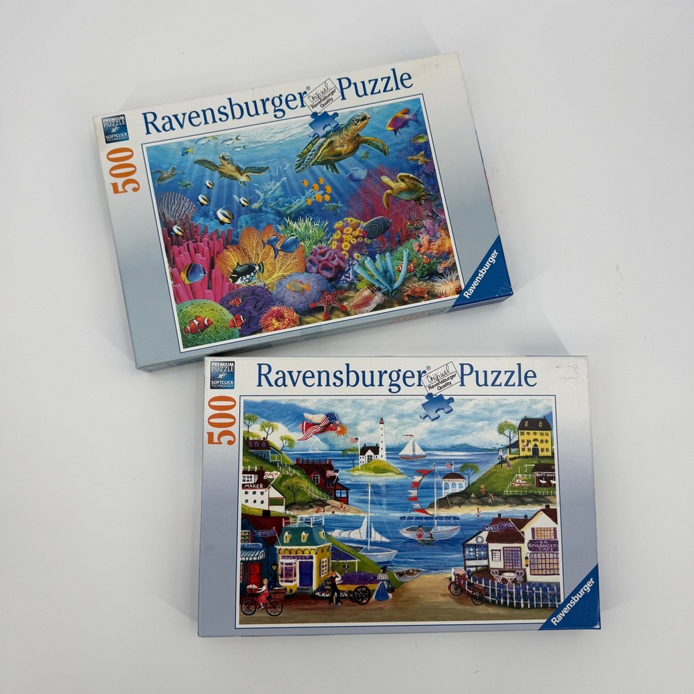 Ravensburger Lot of 2 Tropical Waters Lovely Seaside 500 Piece Puzzles Complete